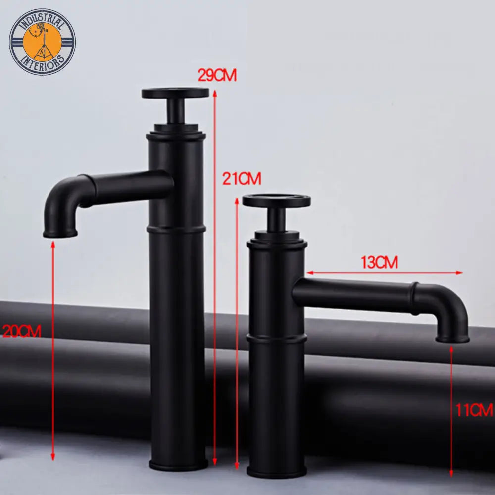 Industrial Style Hot Cold Tap Water Basin Faucet