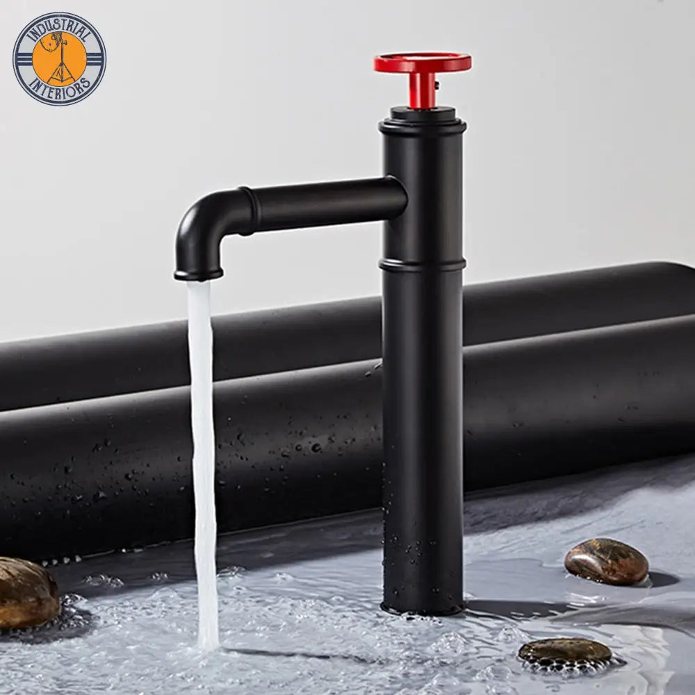 Industrial Style Hot Cold Tap Water Basin Faucet