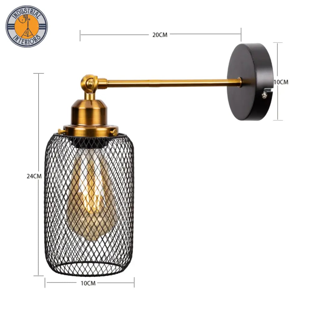 Industrial Wind Net Shade Wall Lamp Lighting