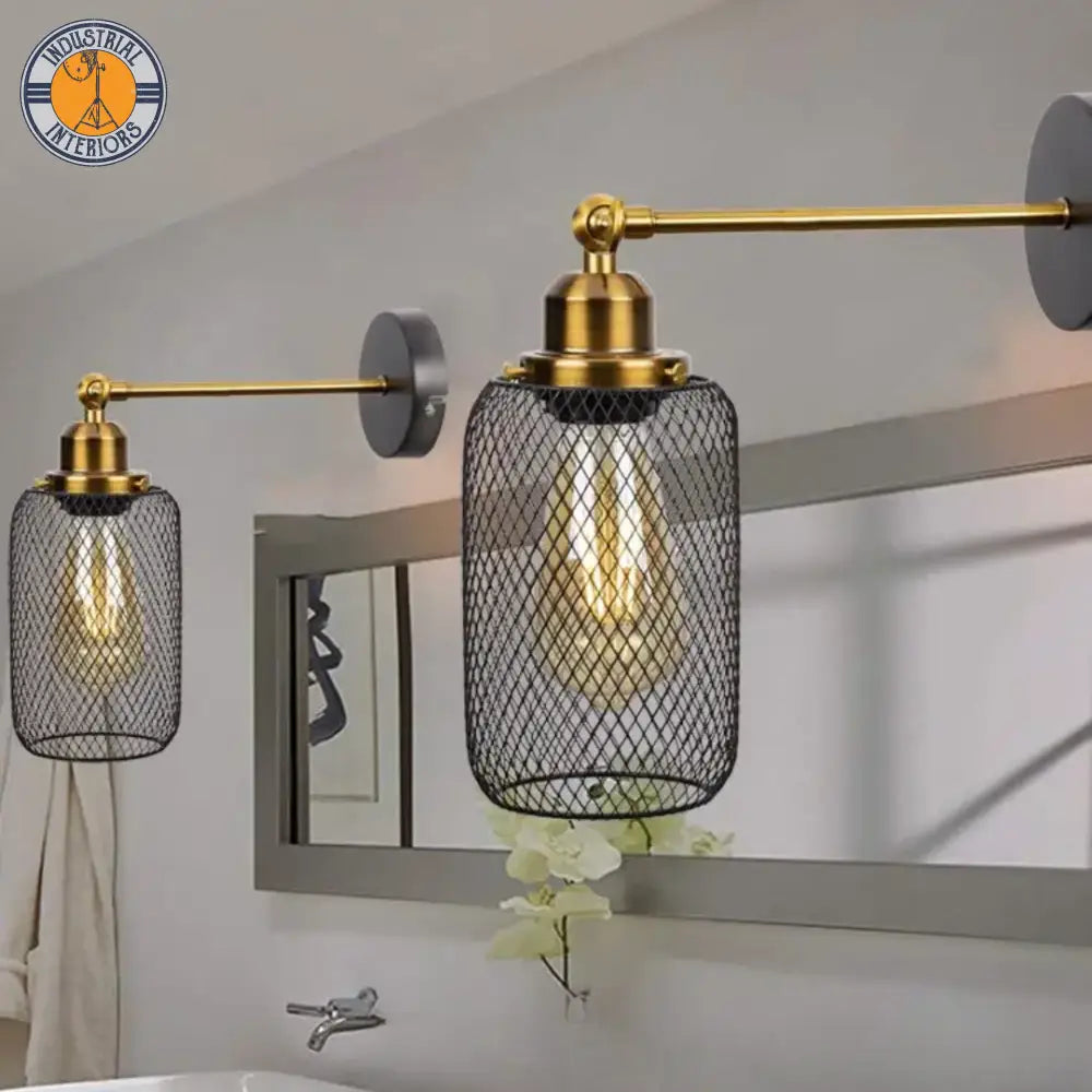 Industrial Wind Net Shade Wall Lamp Lighting