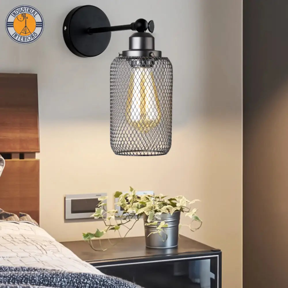 Industrial Wind Net Shade Wall Lamp Lighting