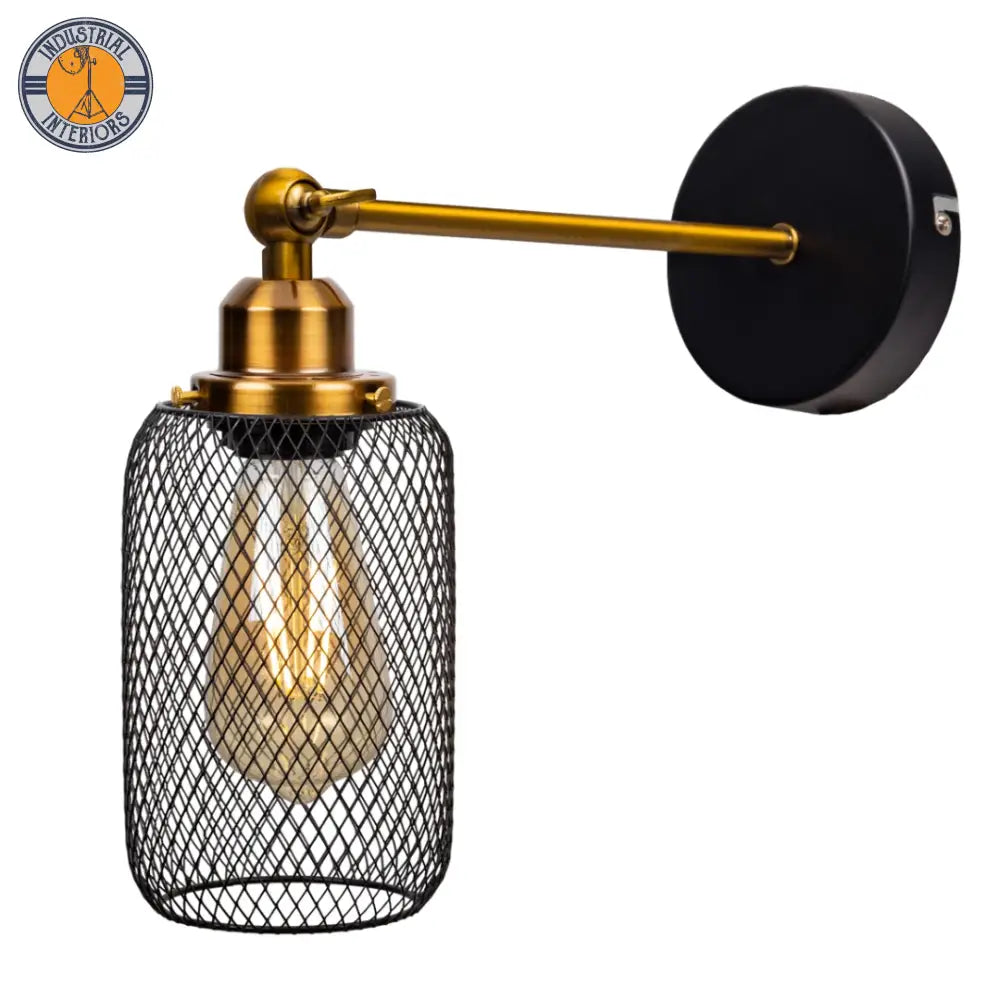 Industrial Wind Net Shade Wall Lamp Style 1 Lighting