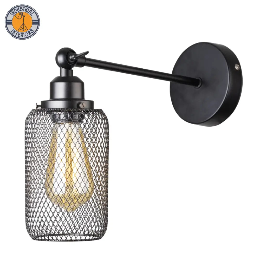 Industrial Wind Net Shade Wall Lamp Style 2 Lighting