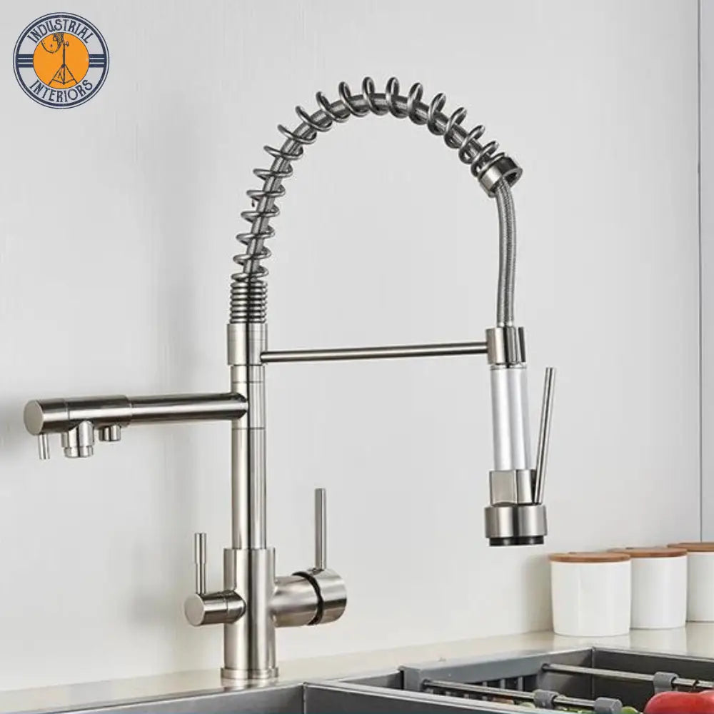 Kitchen Faucets Three Ways Sink Mixer Type A-Brush Nickel