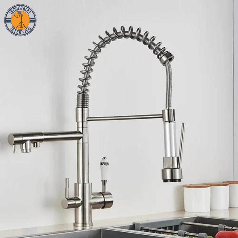 Kitchen Faucets Three Ways Sink Mixer Type B-Brush Nickel