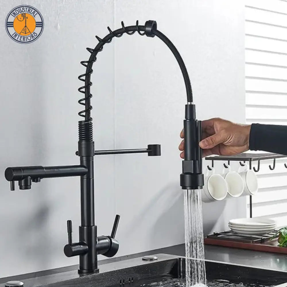 Kitchen Faucets Three Ways Sink Mixer Type B-Matte Black