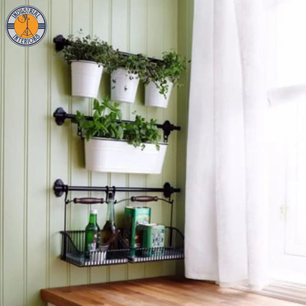 Kitchen Storage Retro Basket Spice Hanging Shelf Organizer