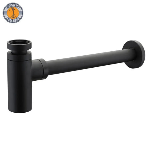 P-Trap Bathroom Drain High Quality Brass Body Matt Black Plumbing