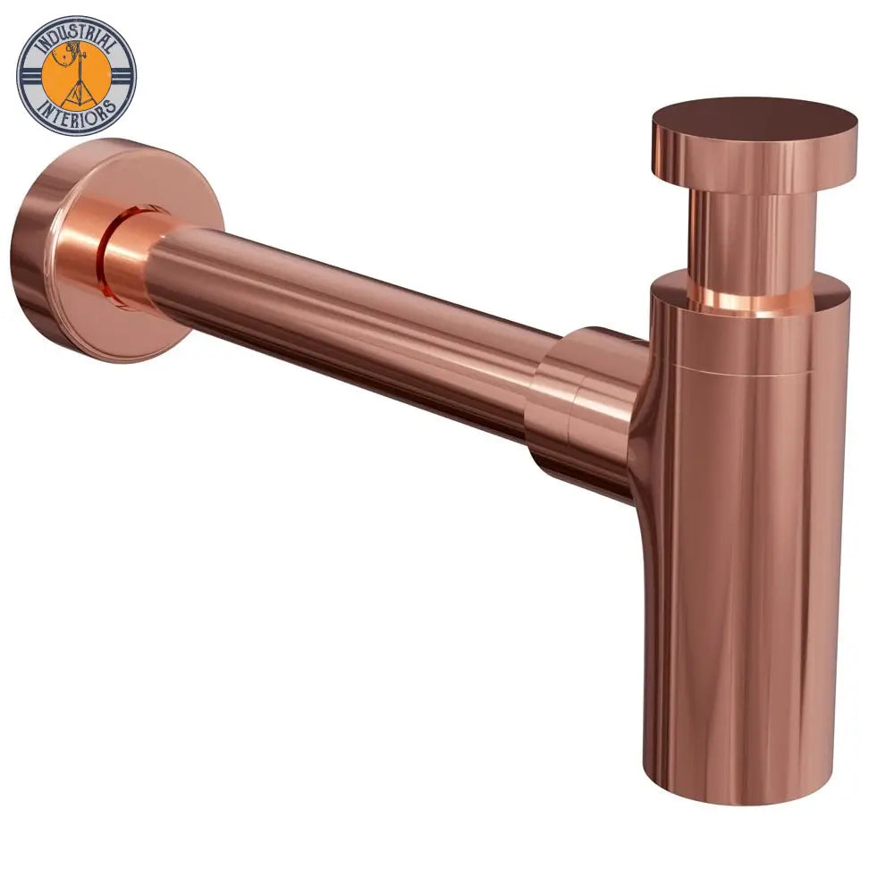 P-Trap Bathroom Drain High Quality Brass Body Polish Rose Gold Plumbing