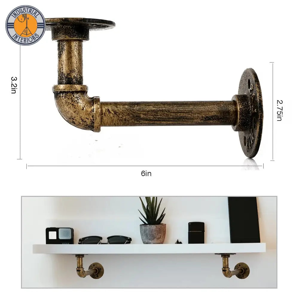 Pipe Shelf Bracket Iron Industrial Storage Holders Rack