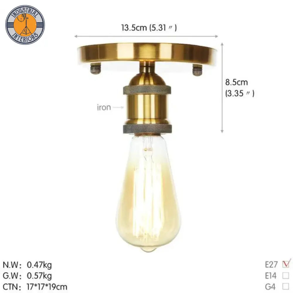 Porch Loft Industrial Light Fixtures Gold / 4W