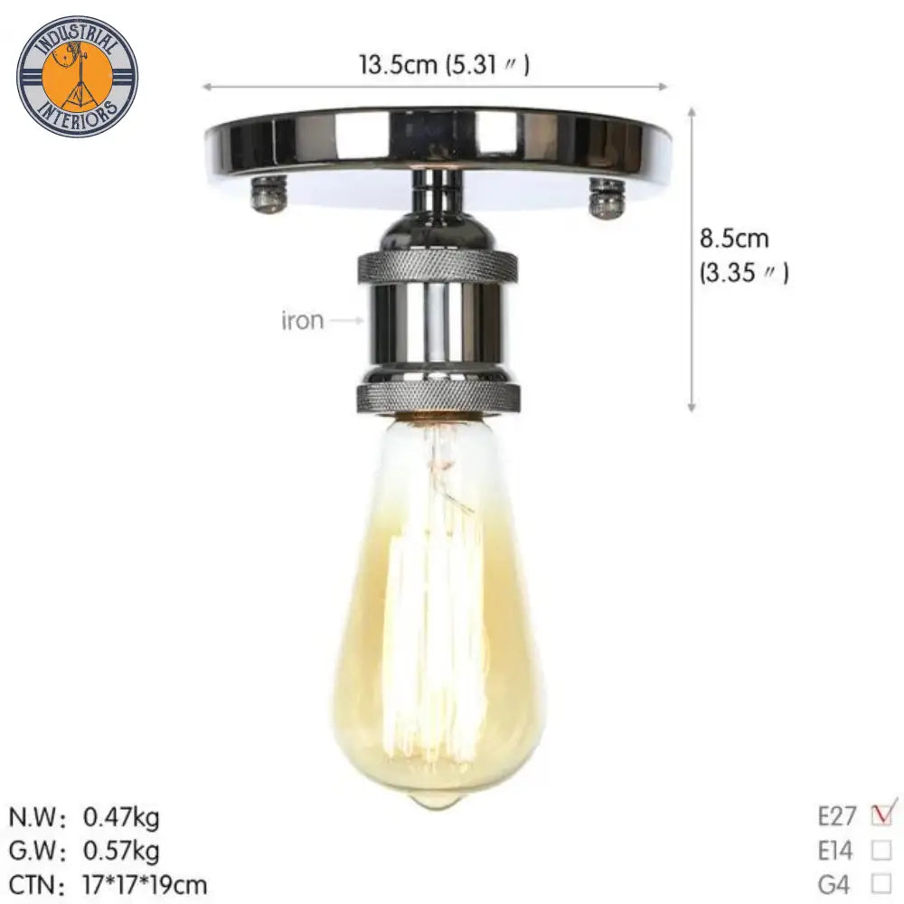 Porch Loft Industrial Light Fixtures Silver / 4W