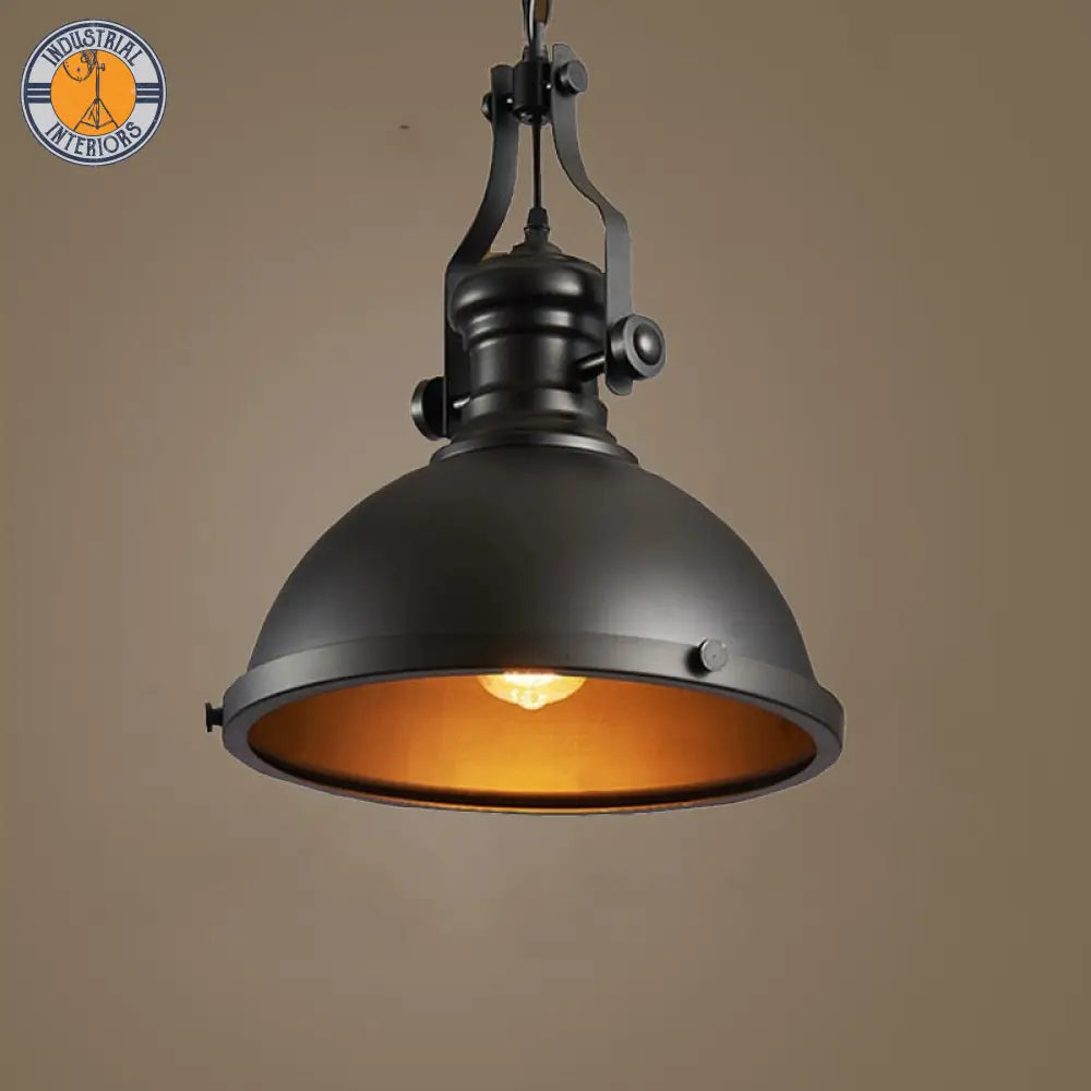 Black Retro Industrial Vintage Pendant Lamp Metal Hanging Light