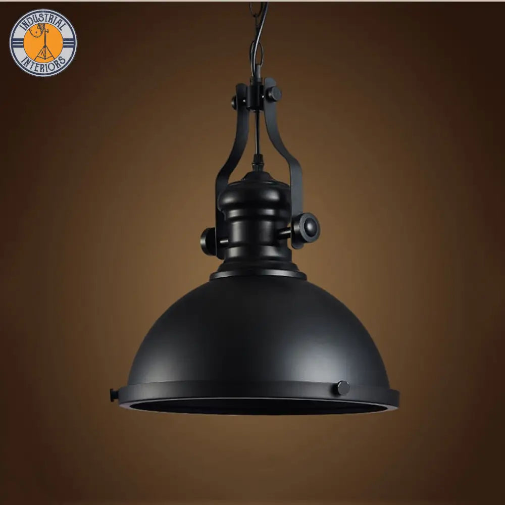 Black Retro Industrial Vintage Pendant Lamp Metal Hanging Light