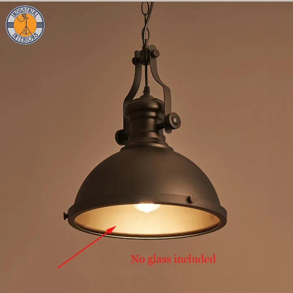 Black Retro Industrial Vintage Pendant Lamp Metal Hanging Light