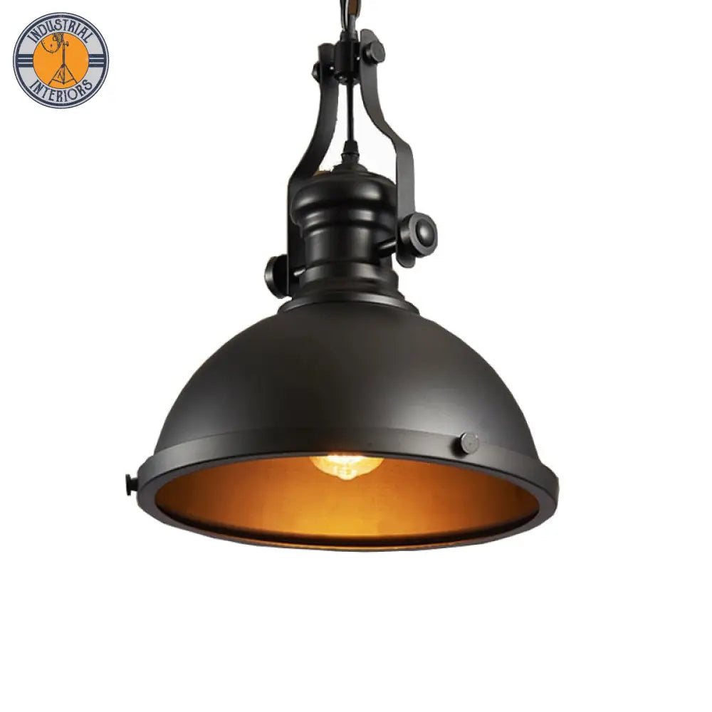 Black Retro Industrial Vintage Pendant Lamp Metal Hanging Light No Bulb