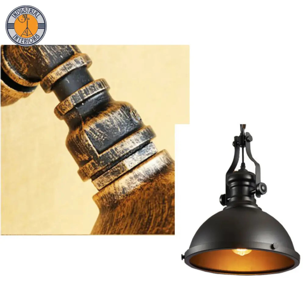 Black Retro Industrial Vintage Pendant Lamp Metal Hanging Light Copper No Bulb