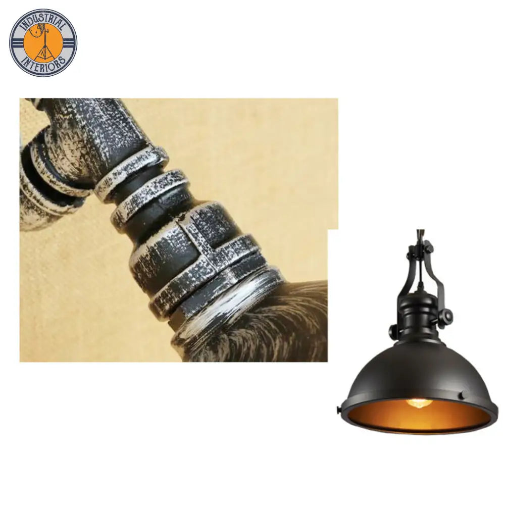 Black Retro Industrial Vintage Pendant Lamp Metal Hanging Light Silver No Bulb