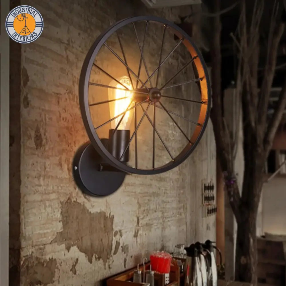 Retro Loft Wheel Wall Lamp Lighting