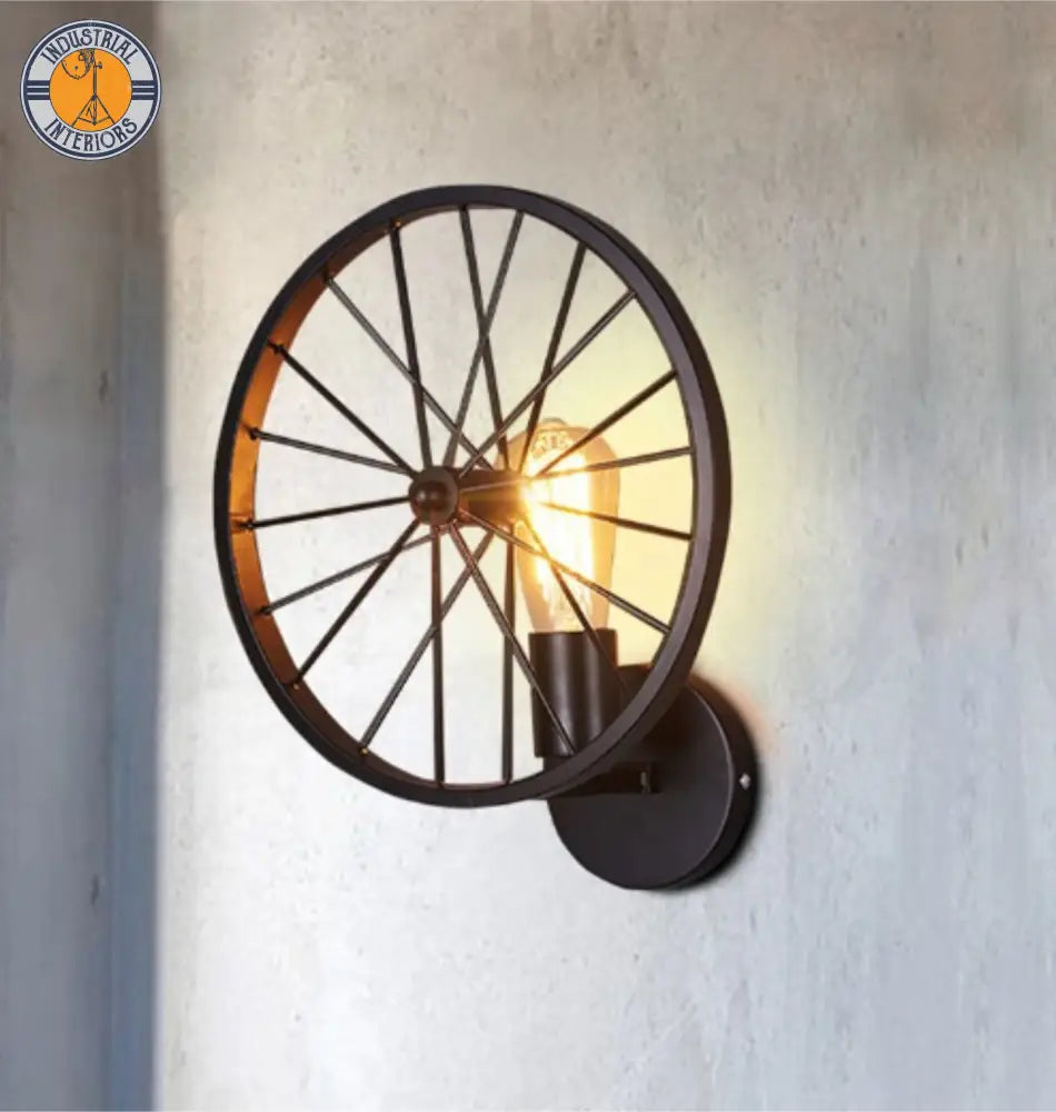 Retro Loft Wheel Wall Lamp Lighting