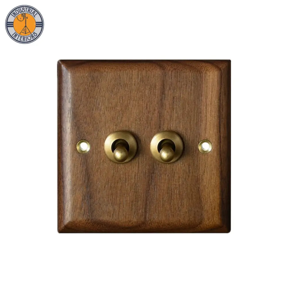 Retro Vintage Wall Lighting Switch Plate Socket 2Gang2Way