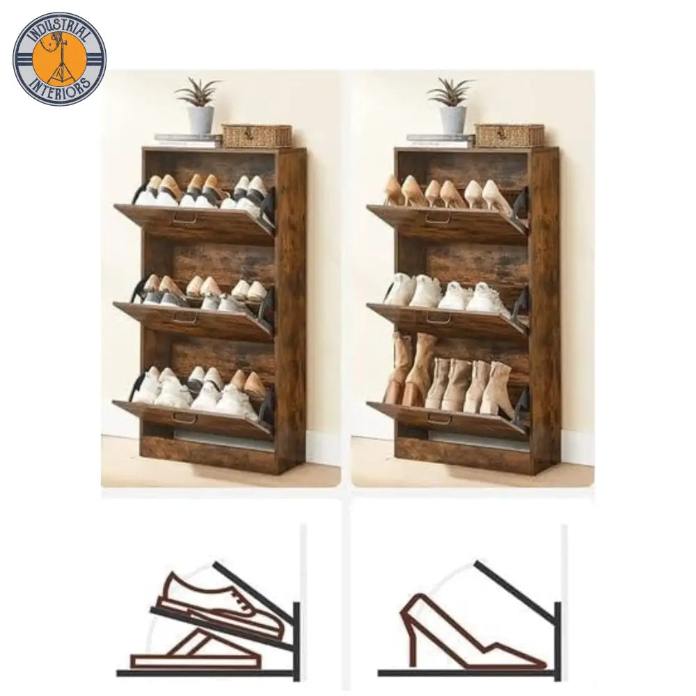 Shoe Rack With Wooden Compartments Shoe Rack