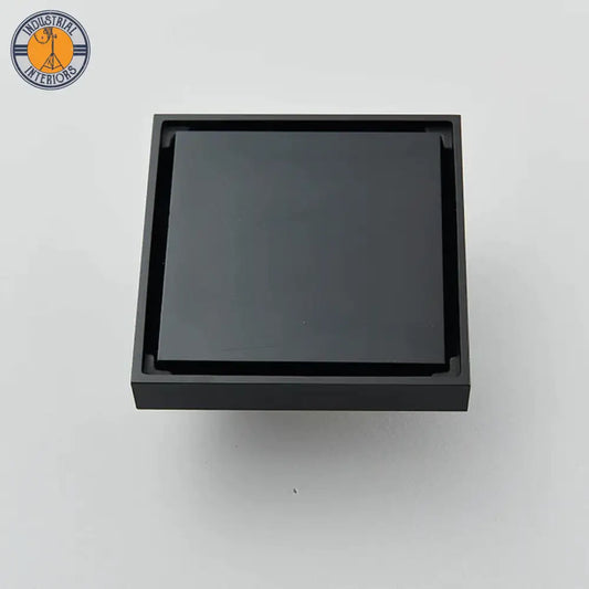 Square Invisible Bathroom Floor Shower Drain Matte Black