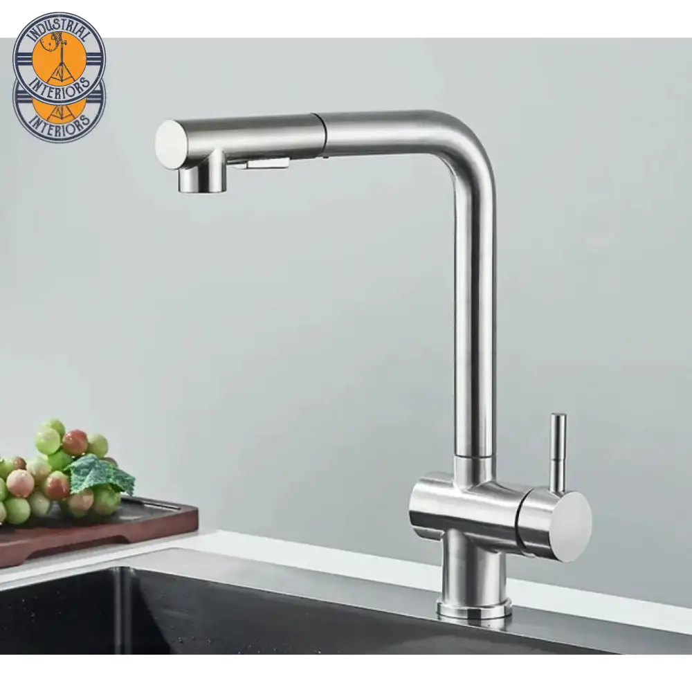 Stainless Steel Pull Out Kitchen Sink Faucet Brushed Nickel