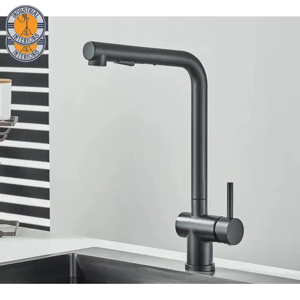 Stainless Steel Pull Out Kitchen Sink Faucet Matte Black