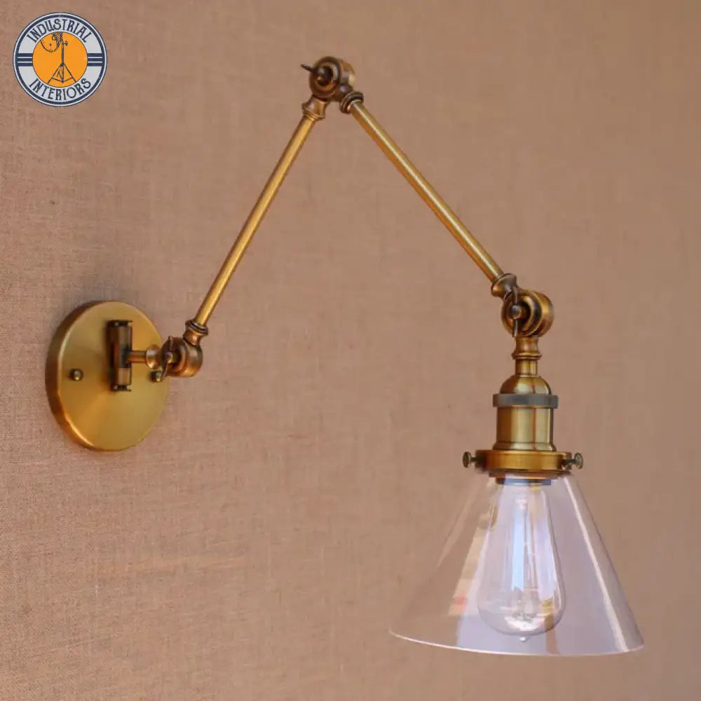 Vintage Wall Light Glass Swing Long Arm Fixtures