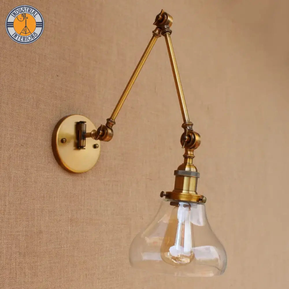 Vintage Wall Light Glass Swing Long Arm Fixtures Style 1