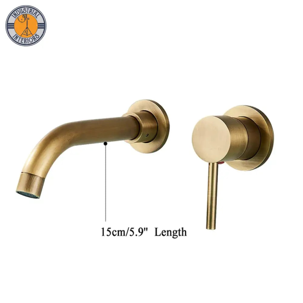 Free Shipping Black Bathroom Faucet Mixer Sink Tap Wash Basin Gold Hot Cold Water Wall Mount Spout