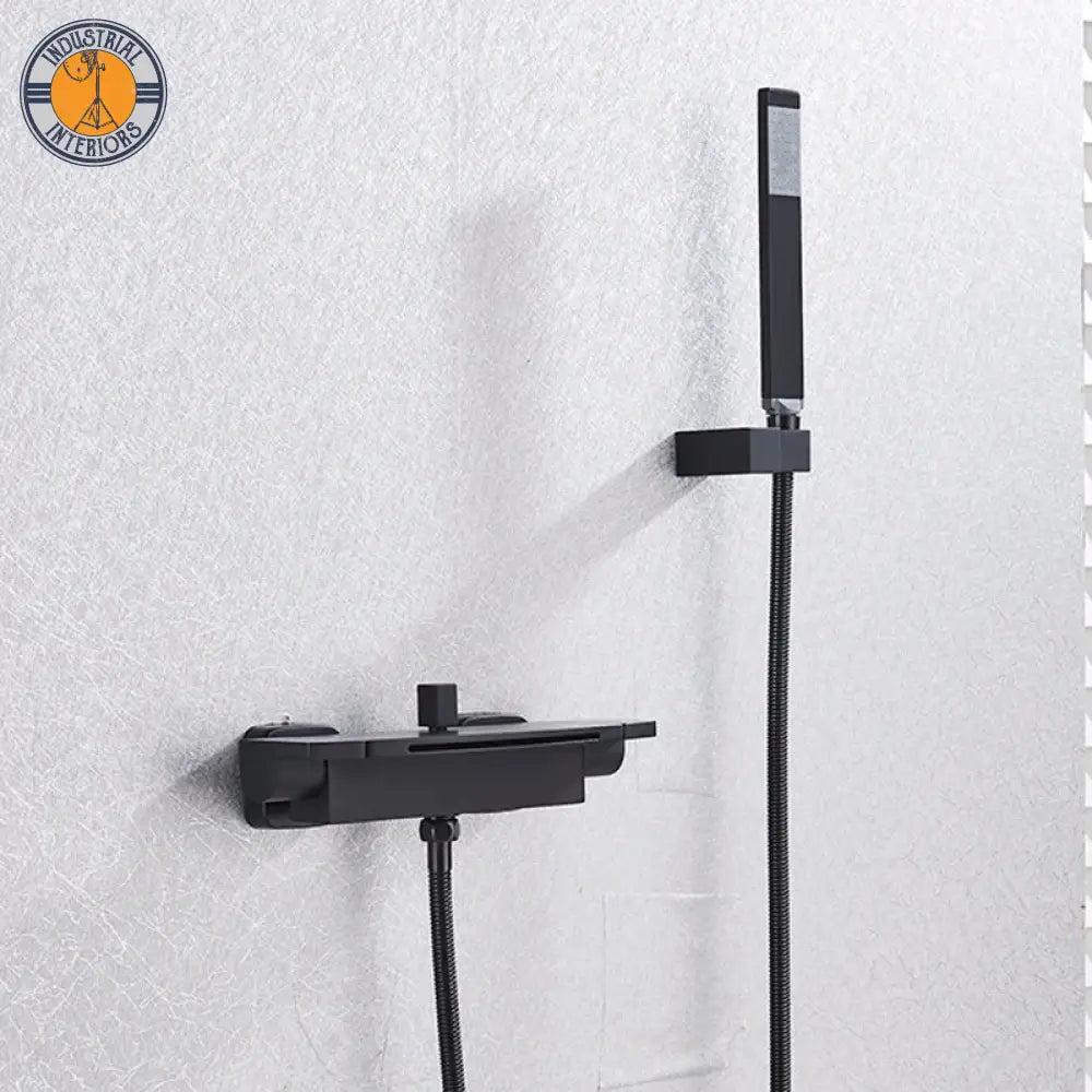 Myqualife Matte Black Bathroom Faucet 2 Function Bathtub Facuet Wall Mounting Cold And Hot Shower