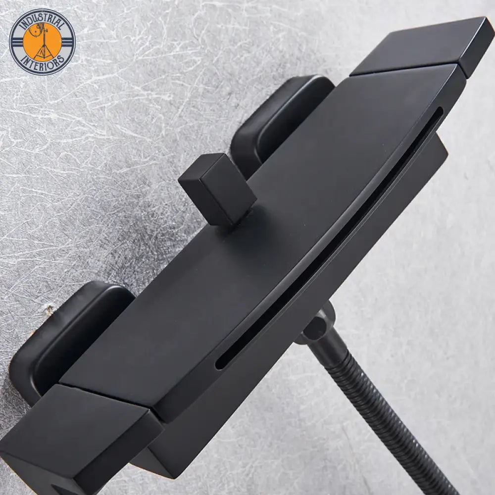 Myqualife Matte Black Bathroom Faucet 2 Function Bathtub Facuet Wall Mounting Cold And Hot Shower